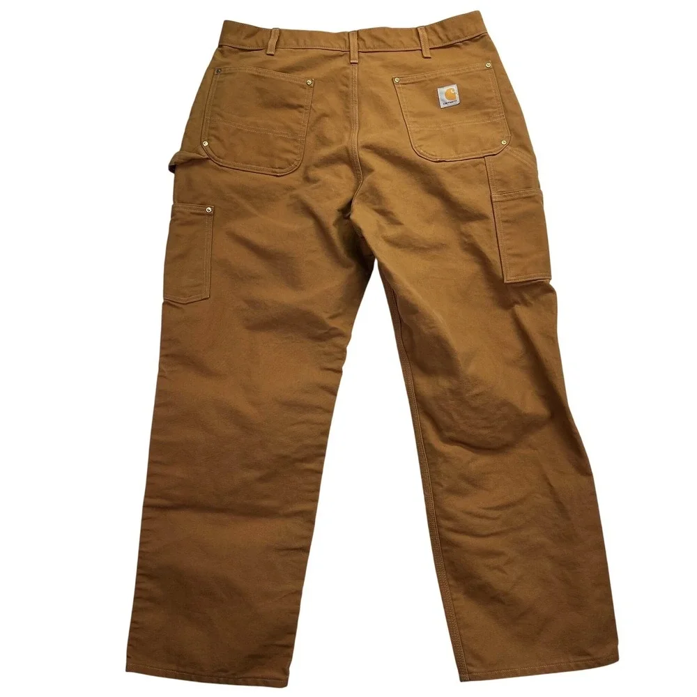 Carhartt B01 Brown 38 Double Knee Rivet Duck Canvas Work Pants Union Made In USA